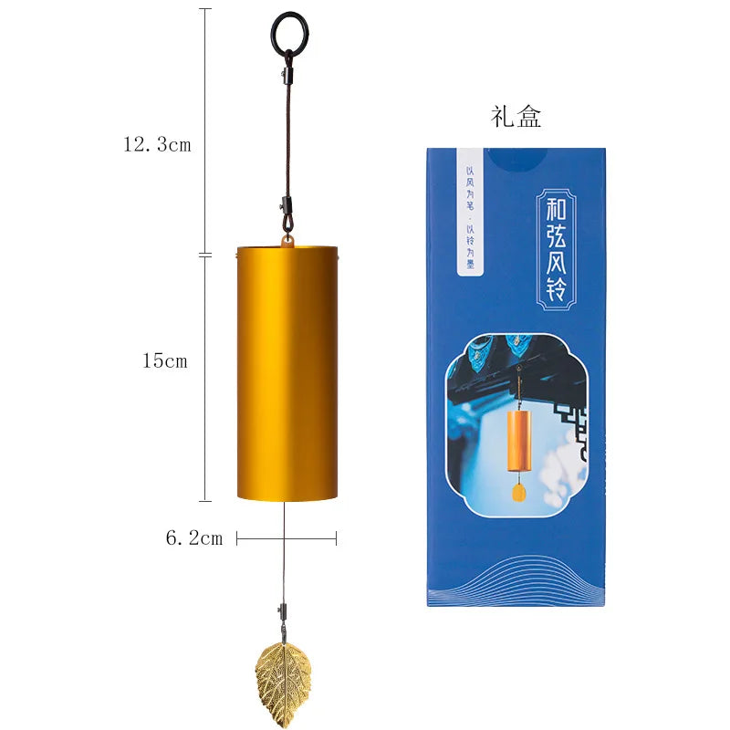 Healing Koshi Chime for Yoga & Meditation, Japanese Style Bamboo Hand-cranked Wind Chime, Zen Decor Metal Chord Chime Ornament