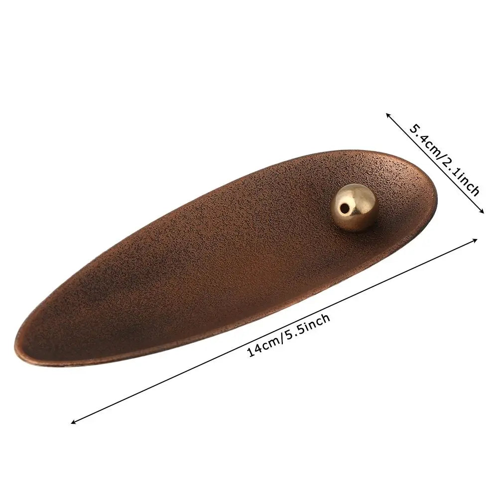 Incense Stick Holder for Sticks Japanese Style Healing Incense Burners with Ash Catcher Vintage Bronze Censer Rack 5.5 Inches