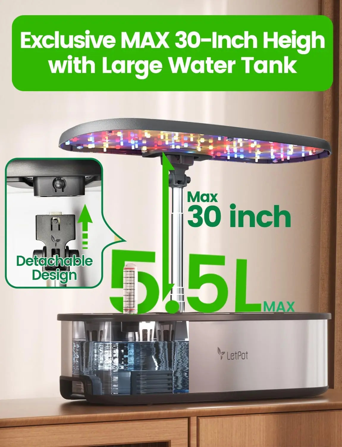 Indoor Garden Hydroponic Growing System: 12 pod-based plant sprouting kits, herb/vegetable growing light table with LED grow