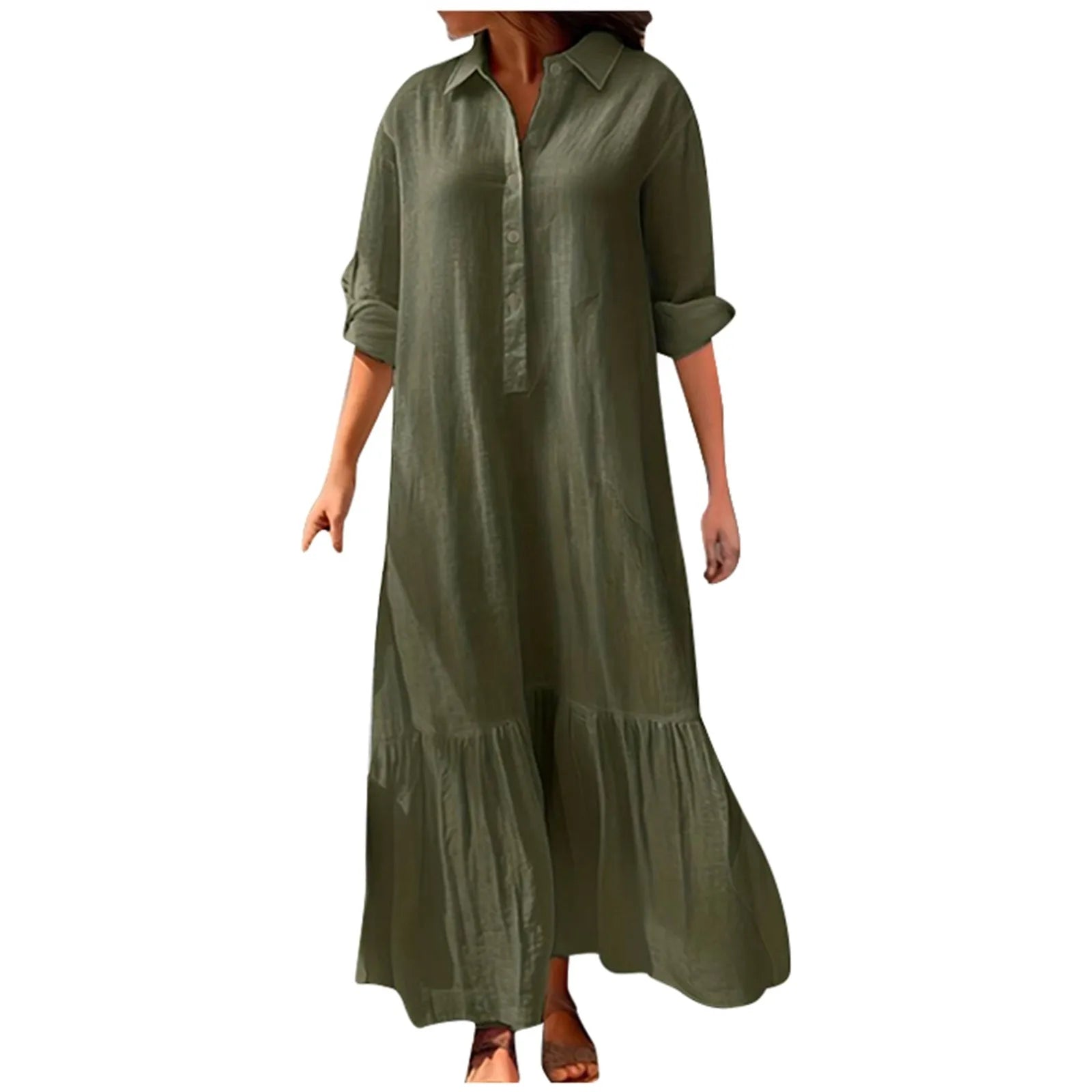 2024 Summer Cotton Linen Women Dress Black Loose Long Sleeve Shirt Dresses Female Summer Casual Oversize Elegant Clothes Ladies