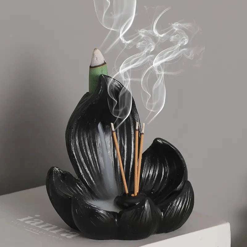 Incense Burner Stick Holder Buddhism Lotus Line Incense Plate Sandalwood Coil Base Temples Yoga Studios Home Decoration