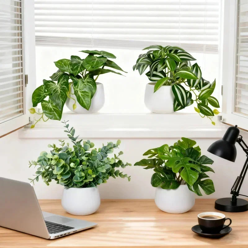 Top Quality Artificial Green Potted Plants for Daily Home Decor Ideal for Windowsills And Desktops
