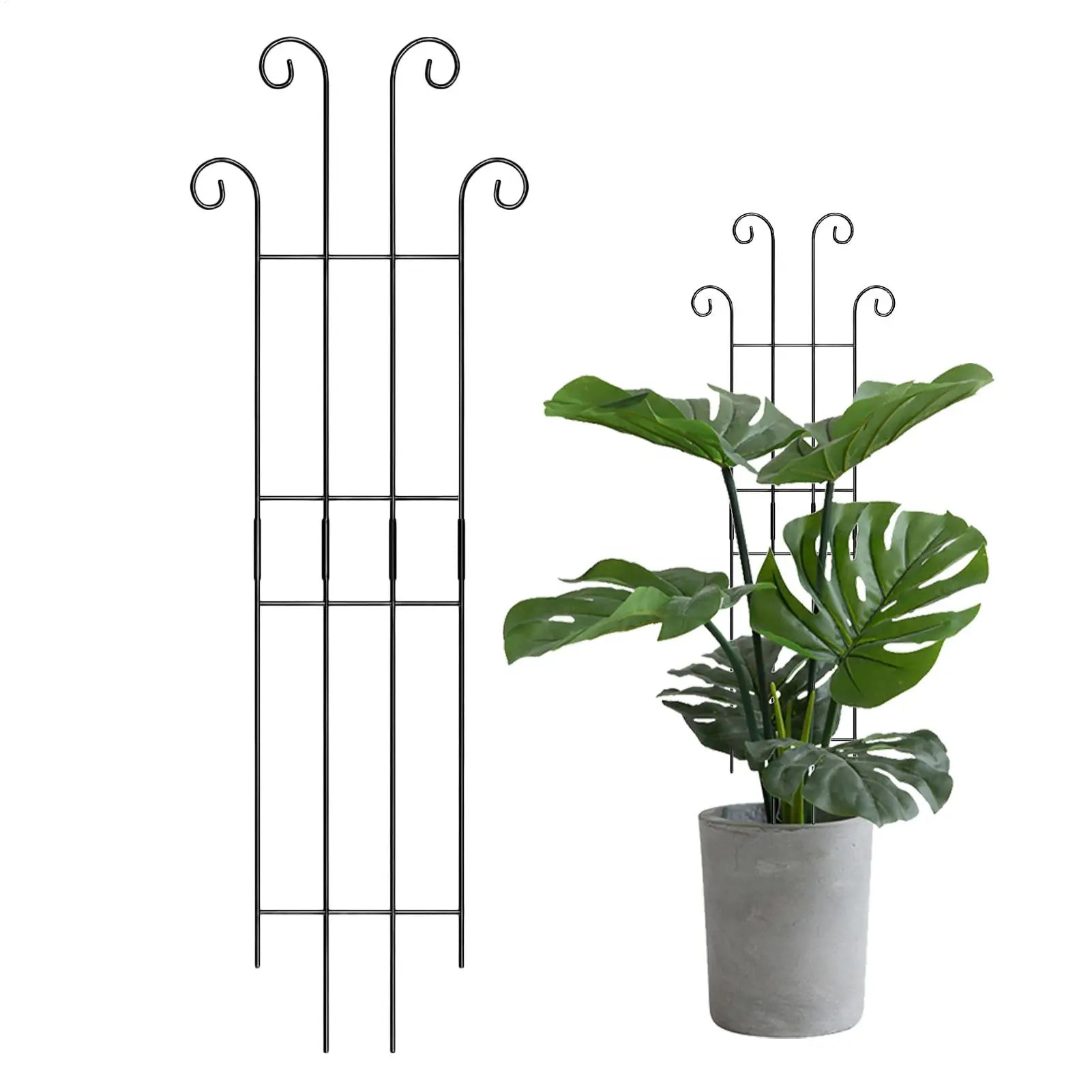 1pcs Plant Trellis Indoor Metal Plant Vertical Growth Trellis Potted Flowers Stakes For Monstera Tomato Flowers Ivy Pots Garden