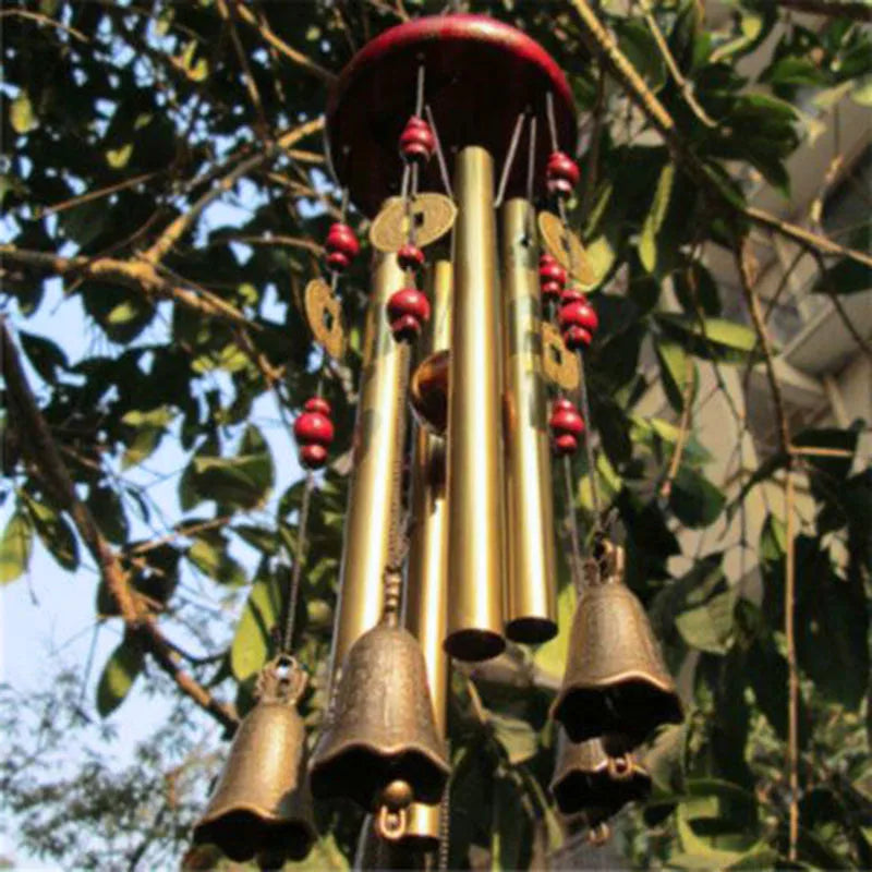 Large Wind Chime Tubes Bells Wood + Metal Church Bell Outdoor indoor Home Garden Decorat Hanging Wind Chime Symbol Of Good Luck