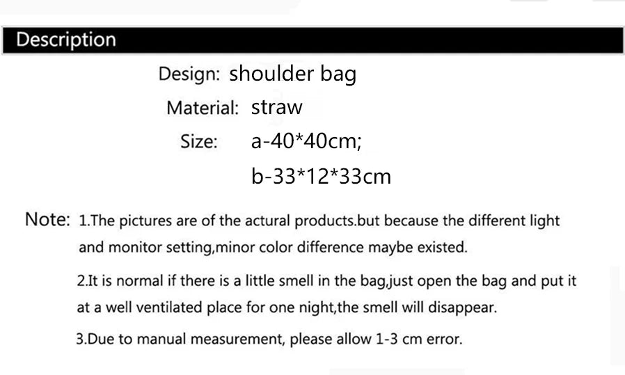 Bohemian Straw Bags for Women Circle Beach Handbags Summer Rattan Shoulder Bags Handmade Knitted Travel Big Totes Bag New