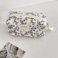 Fashion Ins Black Flower Women Quilting Bags Handbag Travel Organizer Cosmetic Makeup Storage Pouch Portable Zipper Tote Bag