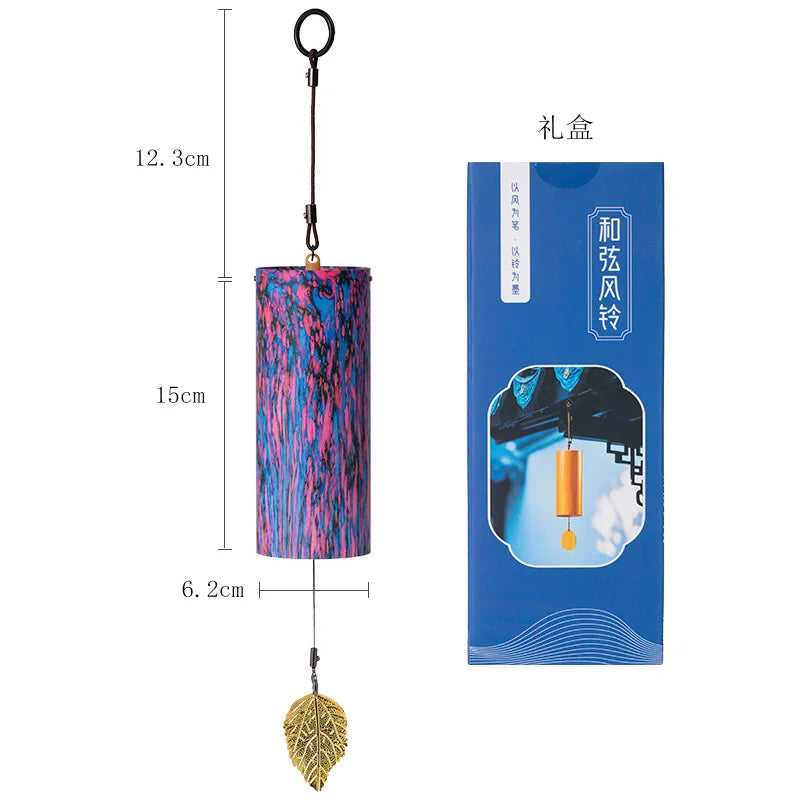 Healing Koshi Chime for Yoga & Meditation, Japanese Style Bamboo Hand-cranked Wind Chime, Zen Decor Metal Chord Chime Ornament
