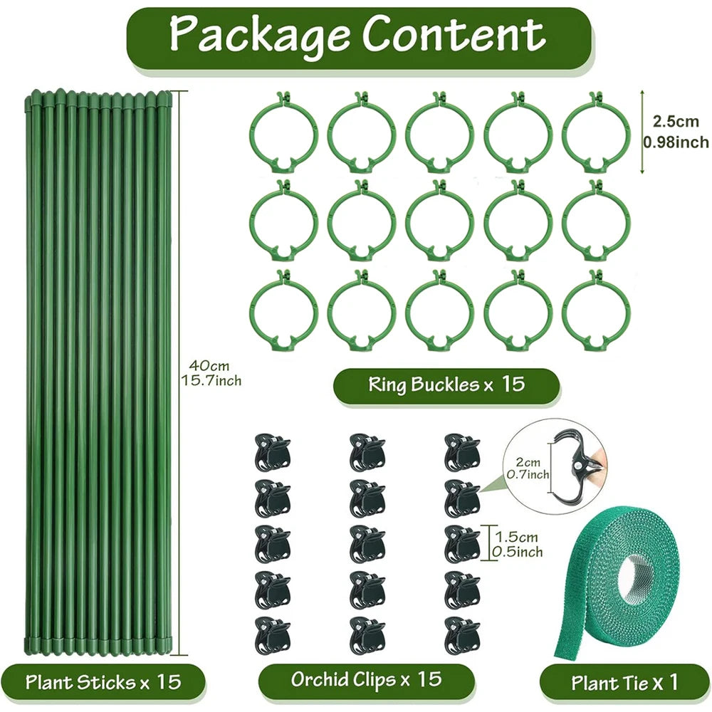 Plant Stakes Plant Support Stakes Suitable for Indoor Outdoor Plants Green Plant Stick Support Potted Plants Floral Vegetable