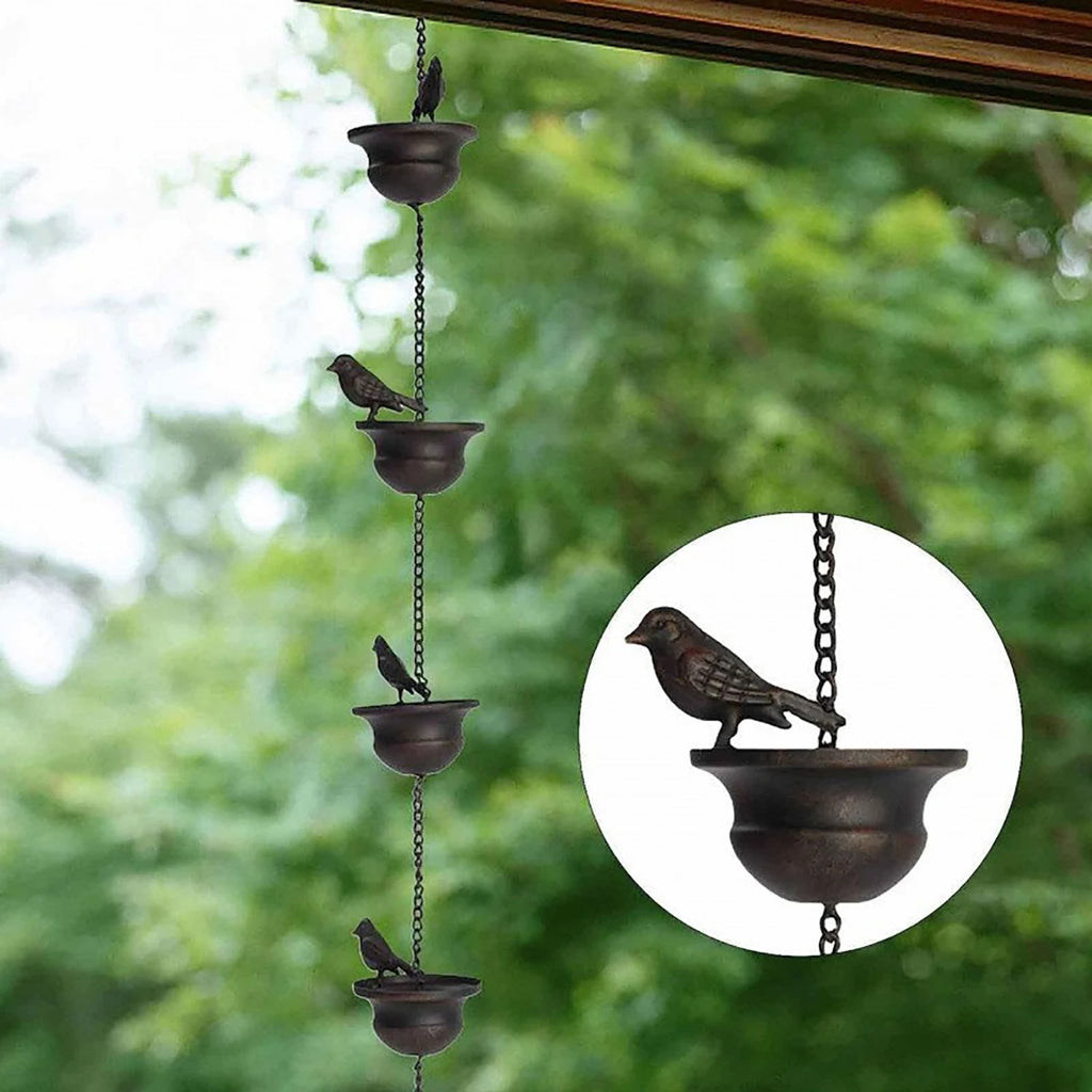 Decorative Rain Chains for Gutter Garden Waterfall Downspout Direct Water Flow Away from Foundation Patio Garden Landscape Decor
