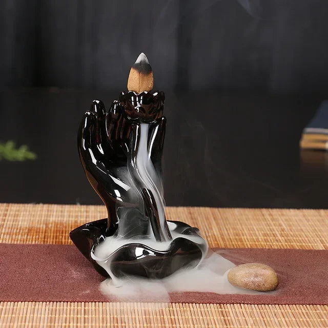 Free 20Pcs Incense cones Creative Home Decor Backflow Stick Incense Burner Ceramic Censer Home Decoration Use In Home Teahouse