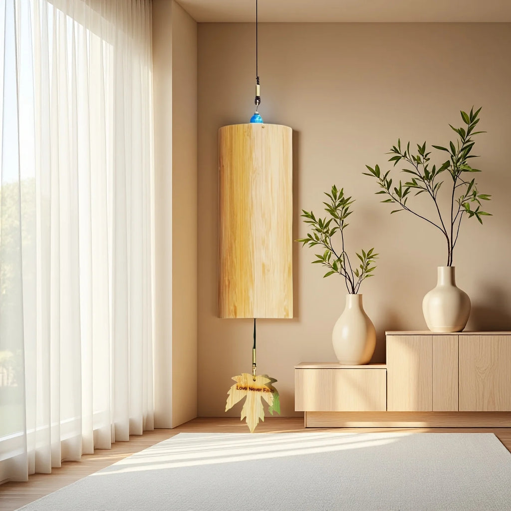 A bamboo wind chime—ideal for traditional Chinese style, suitable for retro/Summer Birthday/Hotel/Home/Bedroom/Wedding/Outdoor D