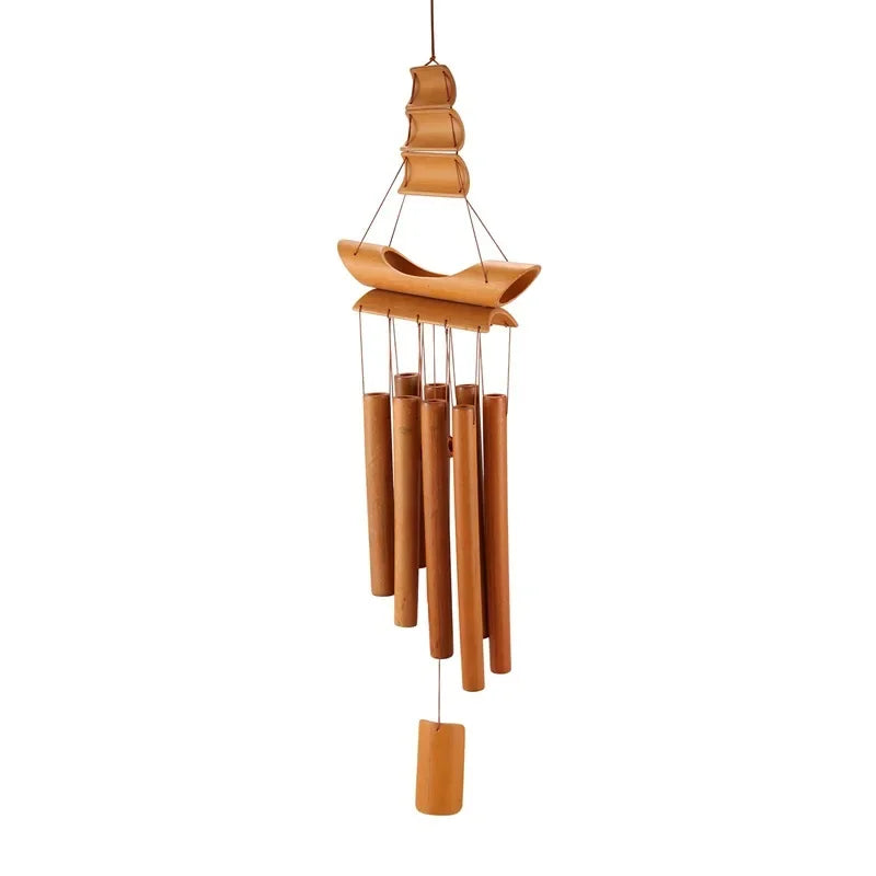 Natural Wind Chimes Handmade Tubes Bamboo Bell Outdoor Yard Garden Windchime Crafts  Indoors Pendant Balcony Home Hotel Decor