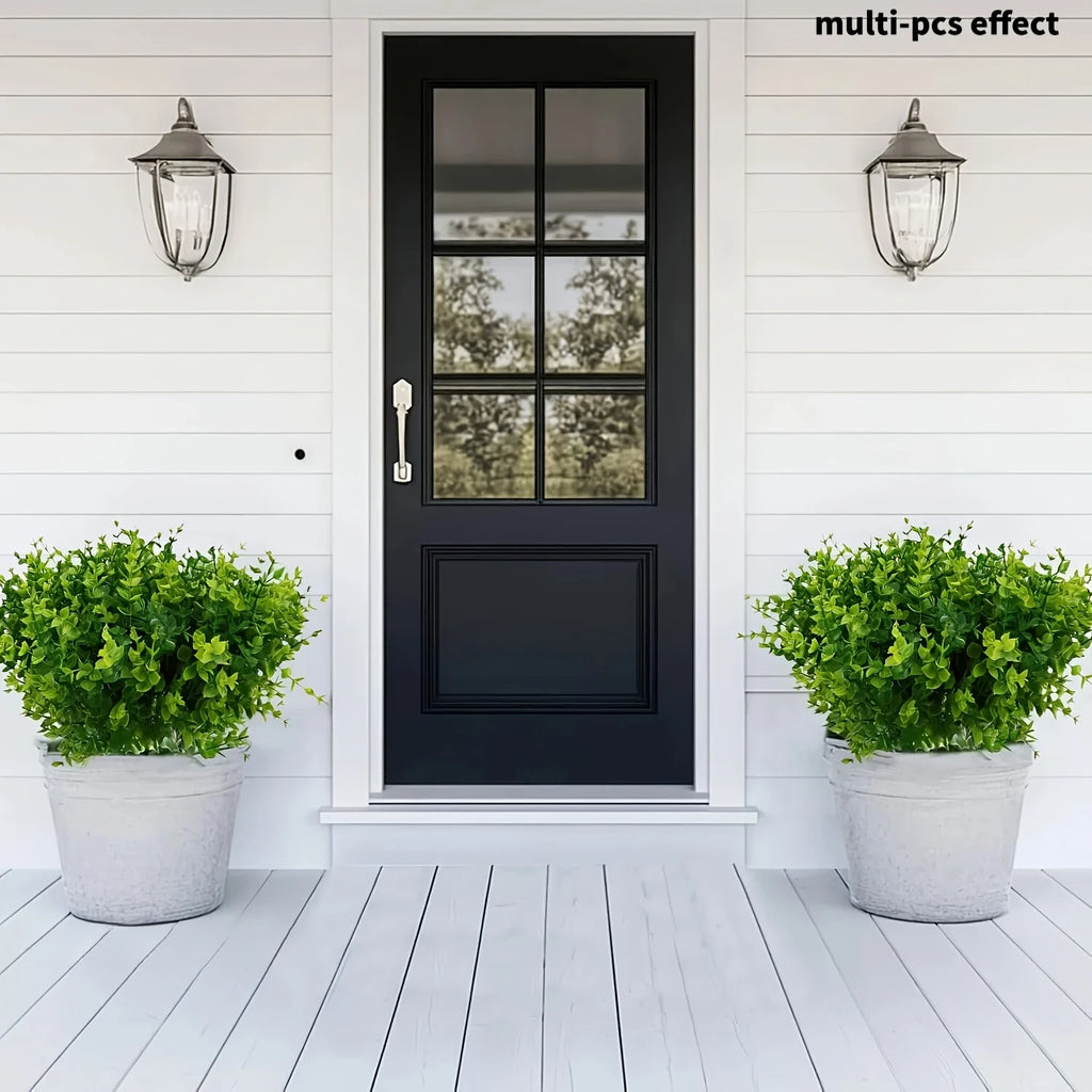 20PC Outdoor Artificial Green Plant UV-Resistant Simulated School Tree Shrubs Artificial Greenery Eucalyptus Suitable for Indoor