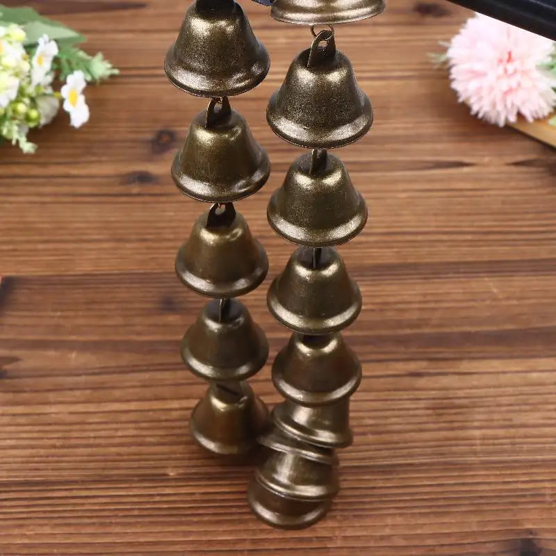 Handmade Metal Wind Chime Classic Rustic Iron Bell with Decor Chain Outdoor Hanging Decor for Courtyard Garden Wall