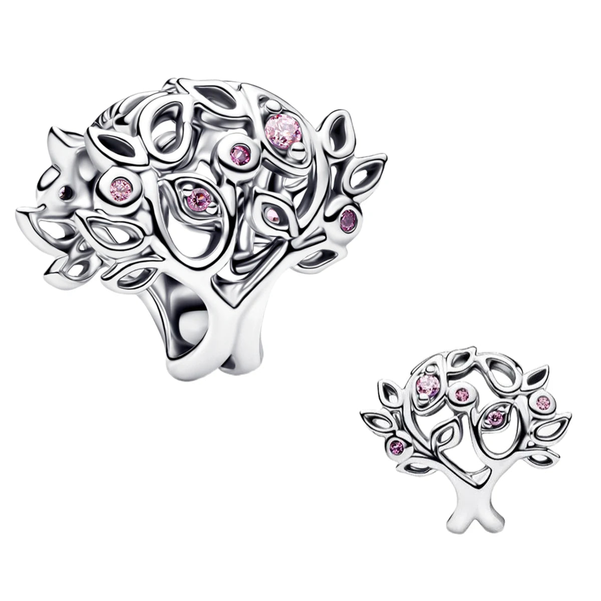 New 925 Sterling Silver Four Leaf Clover Flower Ear Stud Ring Pendant Bead fit DIY Women's Bracelets Necklaces Jewelry Gifts