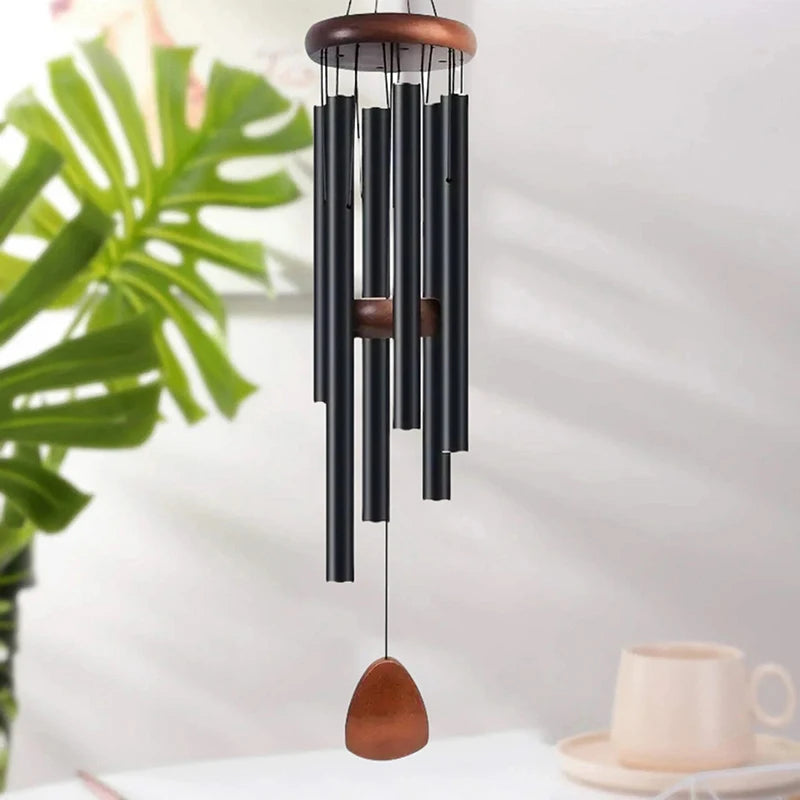 Gift of Tranquility 26 Inch Classic Wind Chime with Wooden Tag, Aluminum Pipes for Gentle Tones, Ideal Balcony Decoration Gift