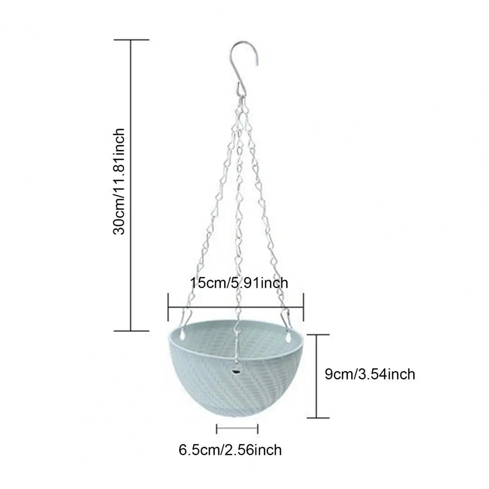 Hanging Planter for Indoor Plants Wide Mouth Flower Pot with Water Reservoir Plant Pot Plant Hangers for Balcony Garden Office