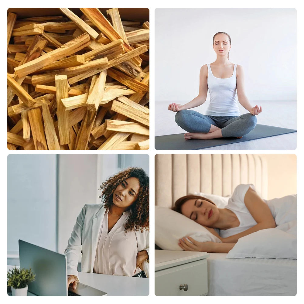 5-1PCS Palo Santo Natural Incense Sticks Wooden Smudging Strips Aromatherapy Incense Burner for Home Living Room OfficeFragrance