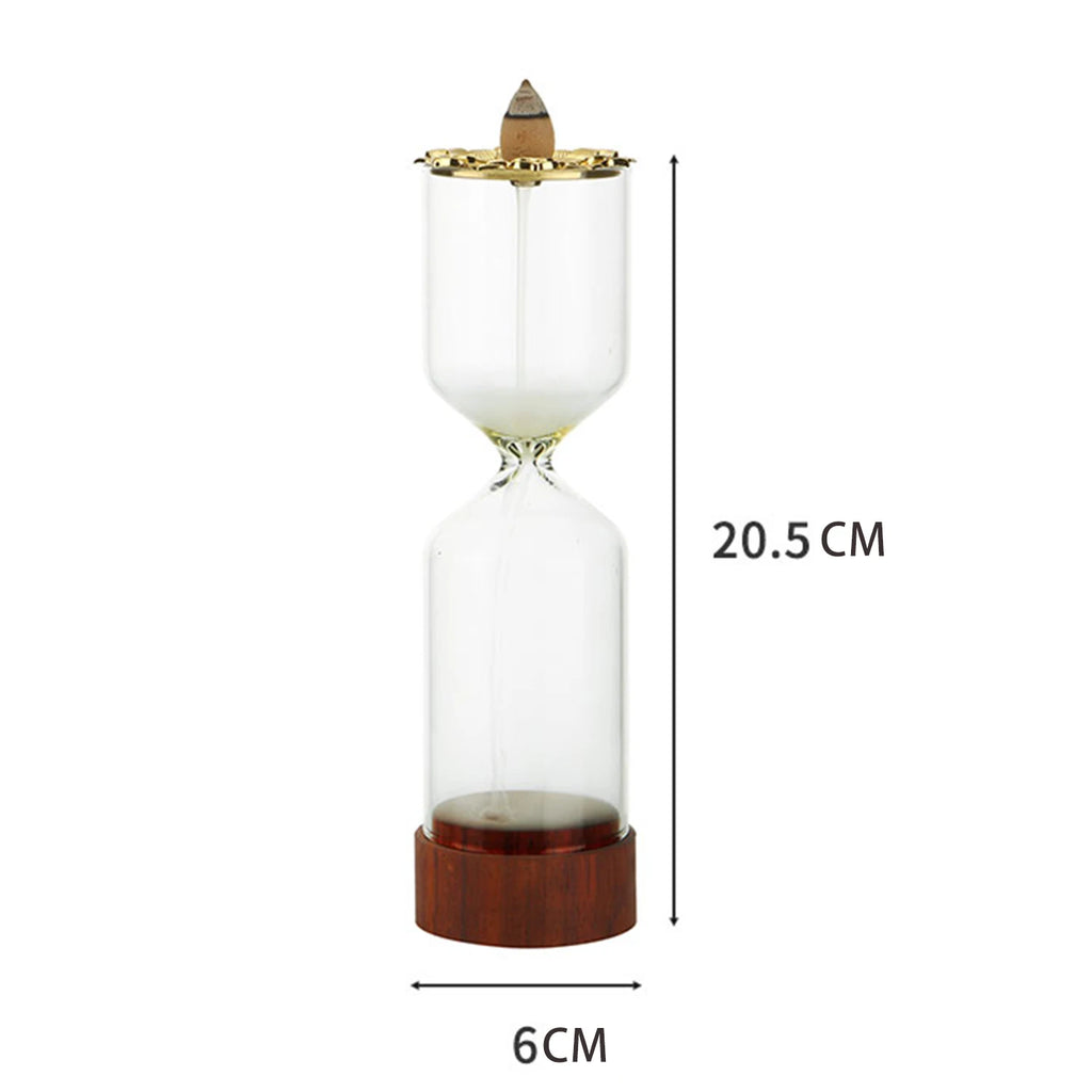 Hourglass Incense Holder Waterfall Backflow Incense Burner for Incense Cone Aromatherapy Ornament for Meditation Yoga Spa