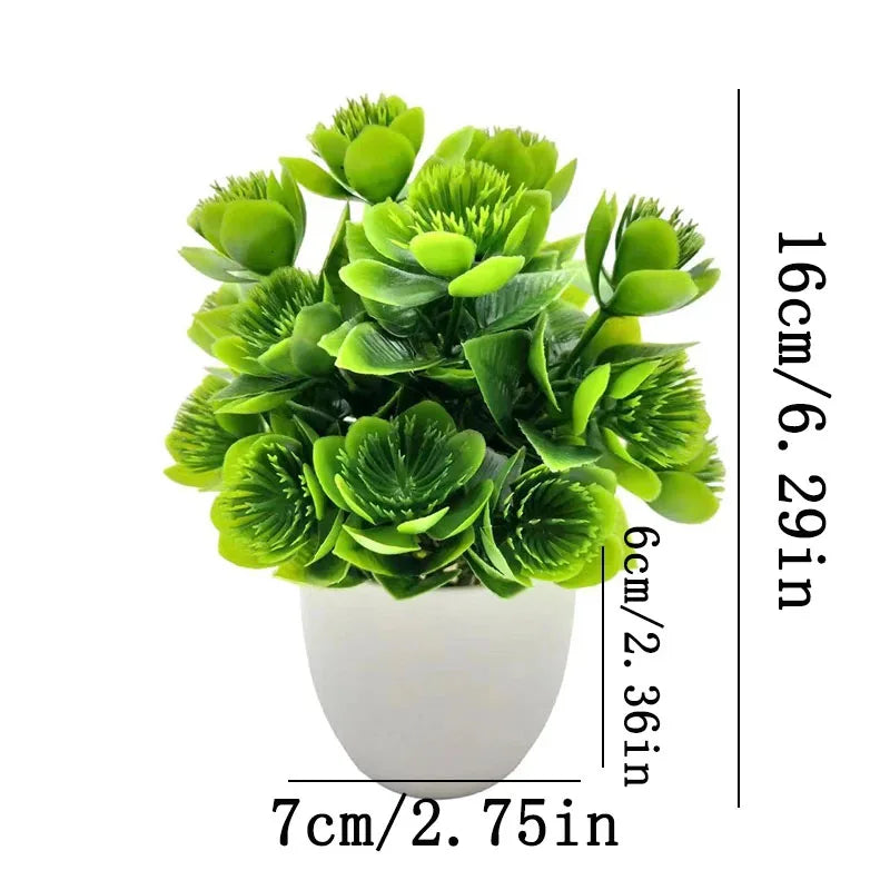 Artificial Bonsai Green Fake Plant Potted Plants Indoor and Outdoor Home Bedroom Decorations Living Room and Bedroom Decoration
