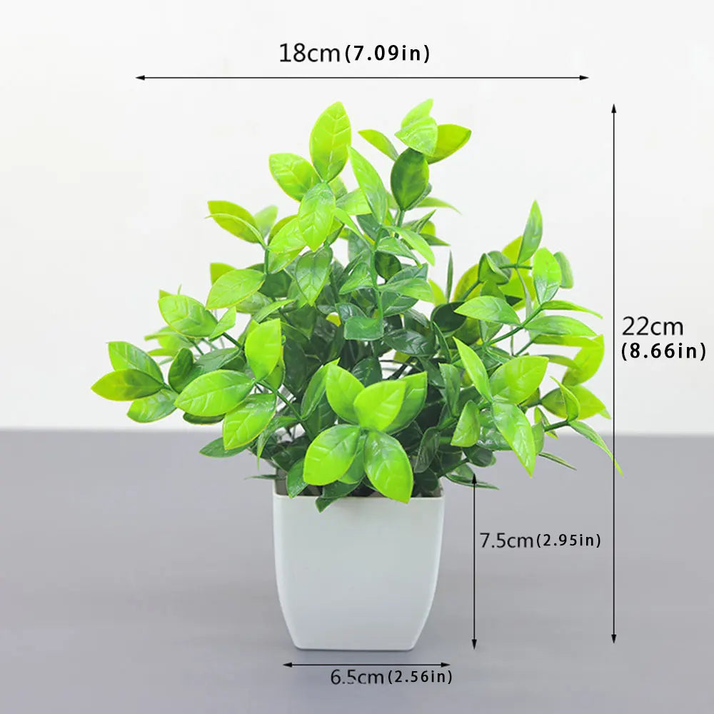4 Different Types Mini Artificial Greenery Potted Plants White Basin for Home Office Desk Table Bathroom Decor Indoor Supplies