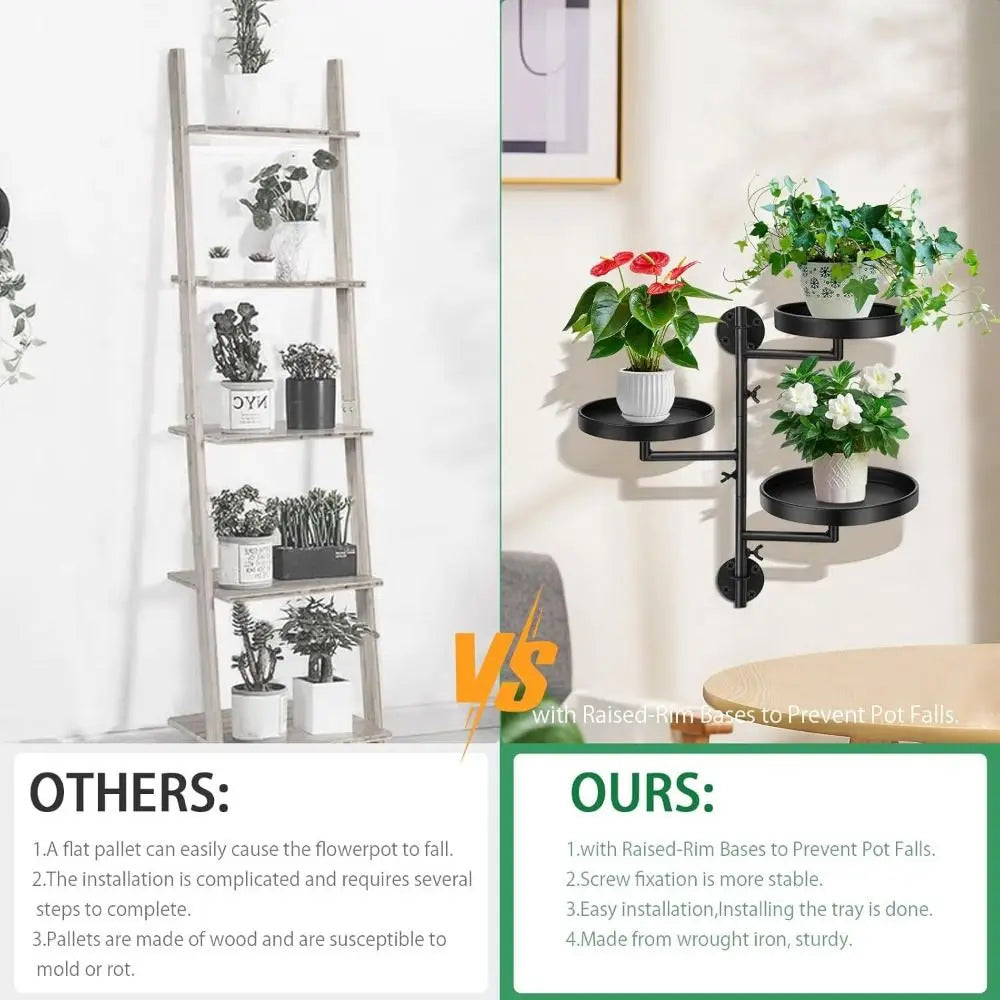 Green Plant Potted Rotating window plant stand Waterproof Simple Three layers of plant support Creative Indoor plant shelf Home