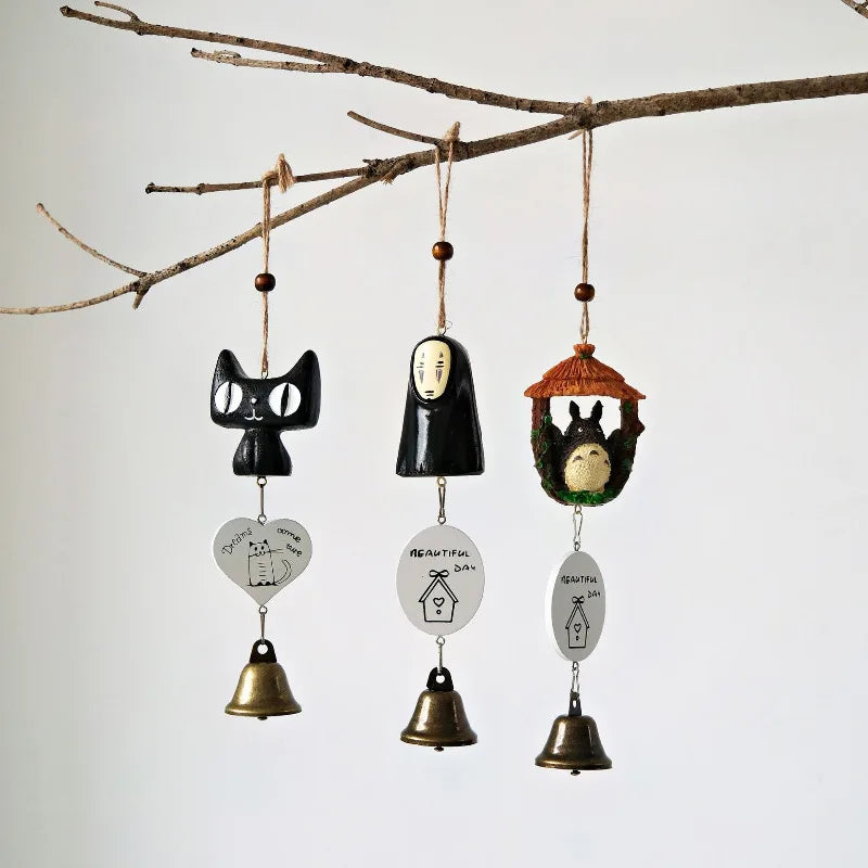 Cartoon Totoro Wind Chime  Resin Hanging Bell Creative Home Decor Wall Ornament Household Goods