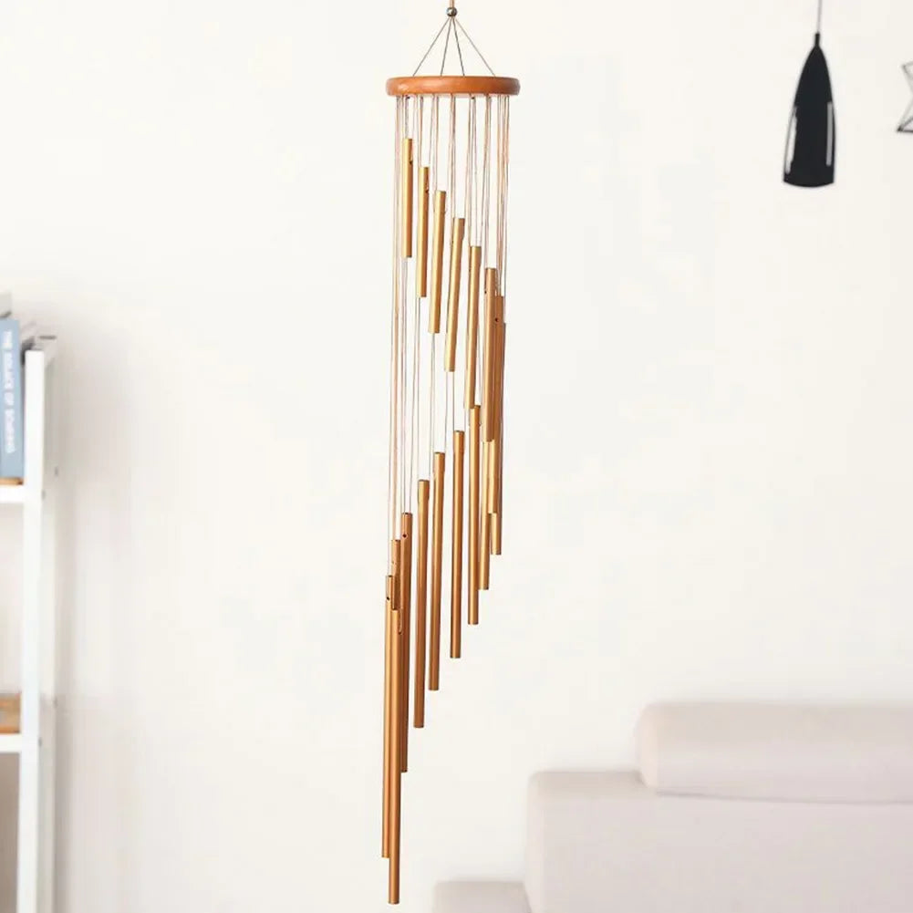 Musical Wind Chime Pipes 12Tubes Wind Chimes Gold/silver Bells Decora For Garden Living Bedroom Coffee Shop Wind Chimes Tubes US