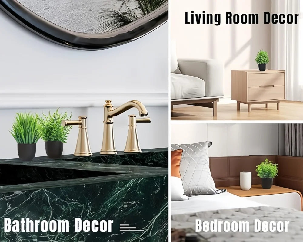 4pcs/set Mini Artificial Plants Potted Indoor Outdoor Decor Green Bonsai for Home Garden Office Living Room Decoration Ornament
