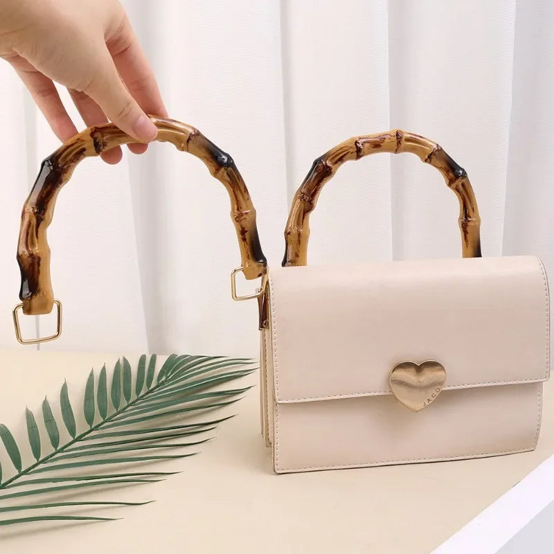Vintage Women Bamboo Handles Purses Hand Bags U Shape Bag Strap for DIY bag Accessories Highquality Plastic Handle Replacement