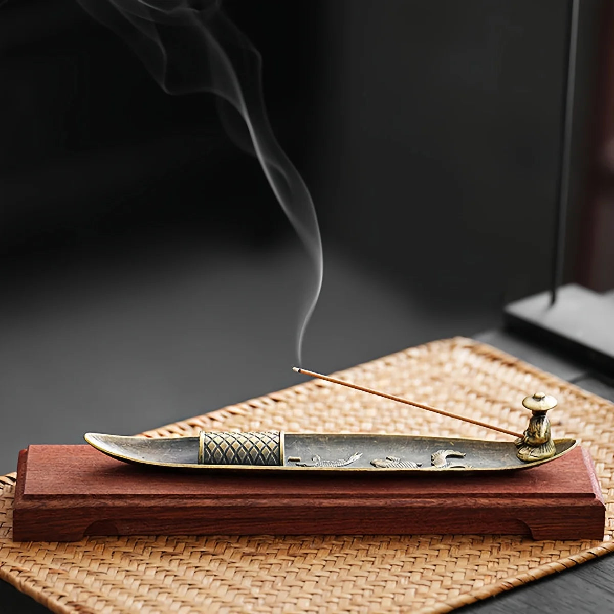 Boat Old Men Fishing Incense Stick Creative Leafs Censer Incense Holder Aromatherapy Ornament Home Indoor Incense Burner