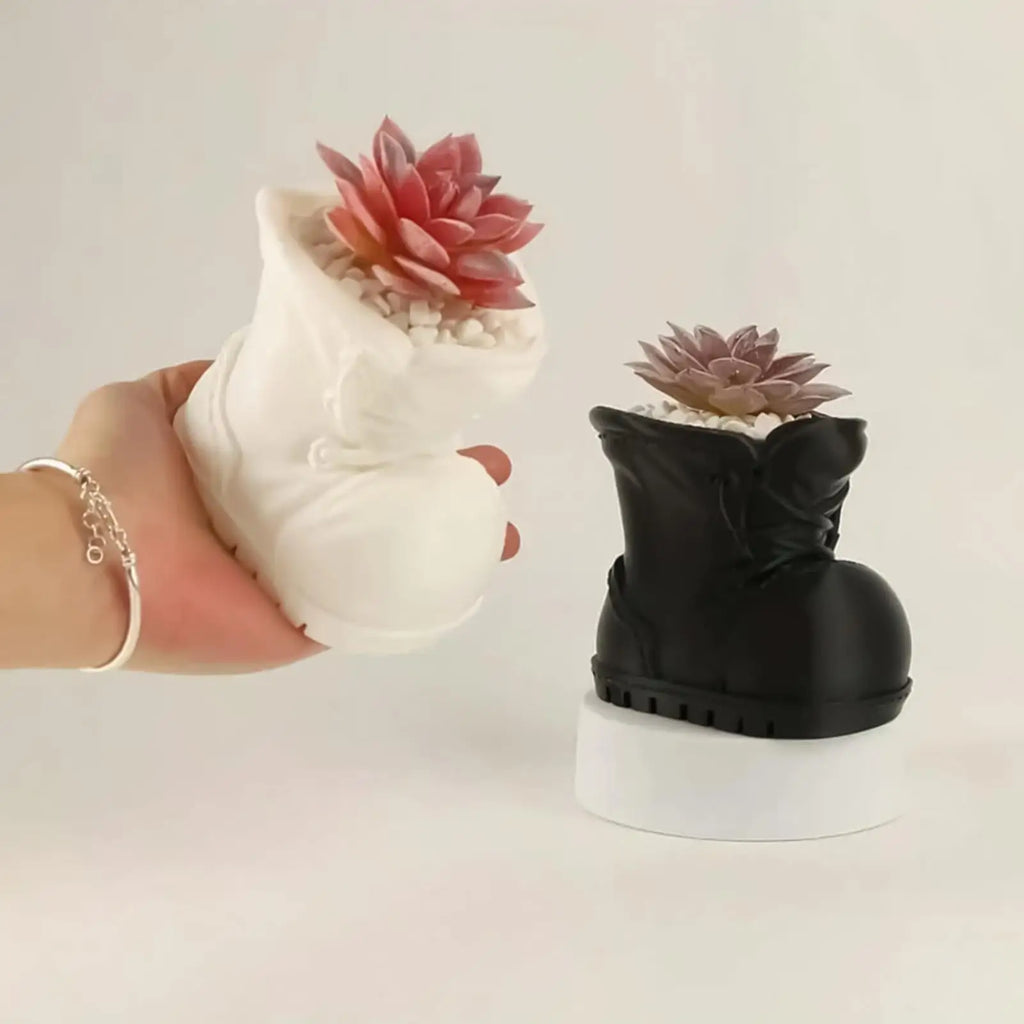 Flower Pots For Indoor Plants Boot Shaped Container Flowerpot Planter Windowsill Garden Pots For Desks Bookshelves Windowsills