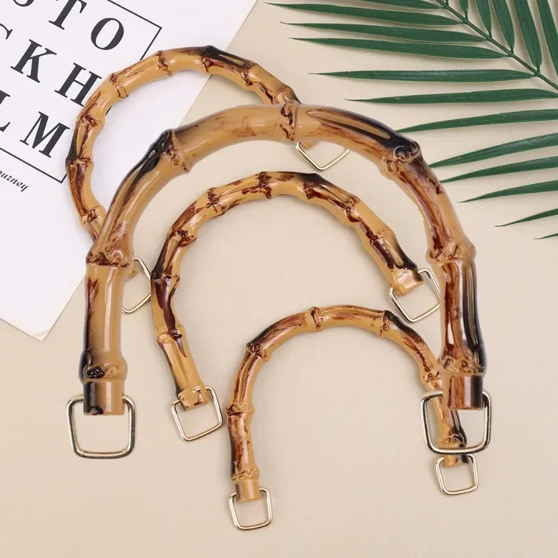 Vintage Women Bamboo Handles Purses Hand Bags U Shape Bag Strap for DIY bag Accessories Highquality Plastic Handle Replacement