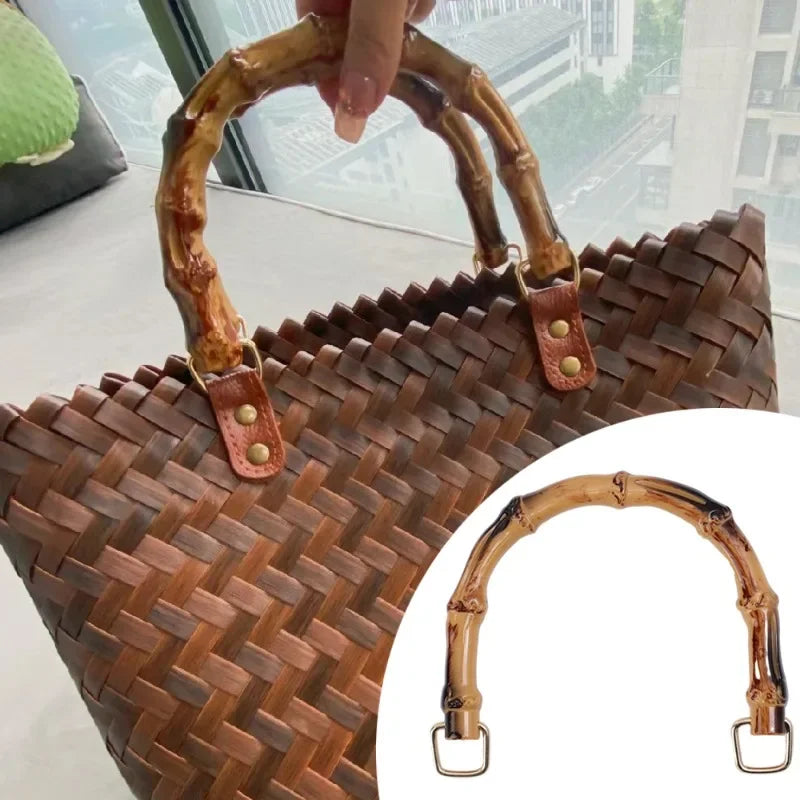 Vintage Women Bamboo Handles Purses Hand Bags U Shape Bag Strap for DIY bag Accessories Highquality Plastic Handle Replacement