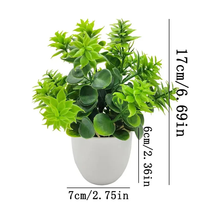Artificial Bonsai Green Fake Plant Potted Plants Indoor and Outdoor Home Bedroom Decorations Living Room and Bedroom Decoration