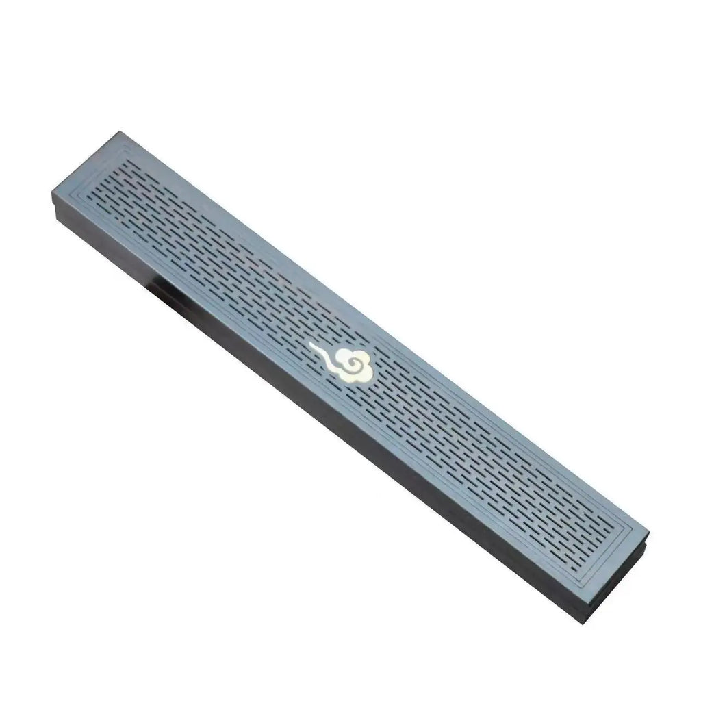 Portable Incense Burner Stick Holder Antique Ebony Sandalwood Hollowed Out Line Incense Box Buddhist Bedroom Yoga Incense Burn
