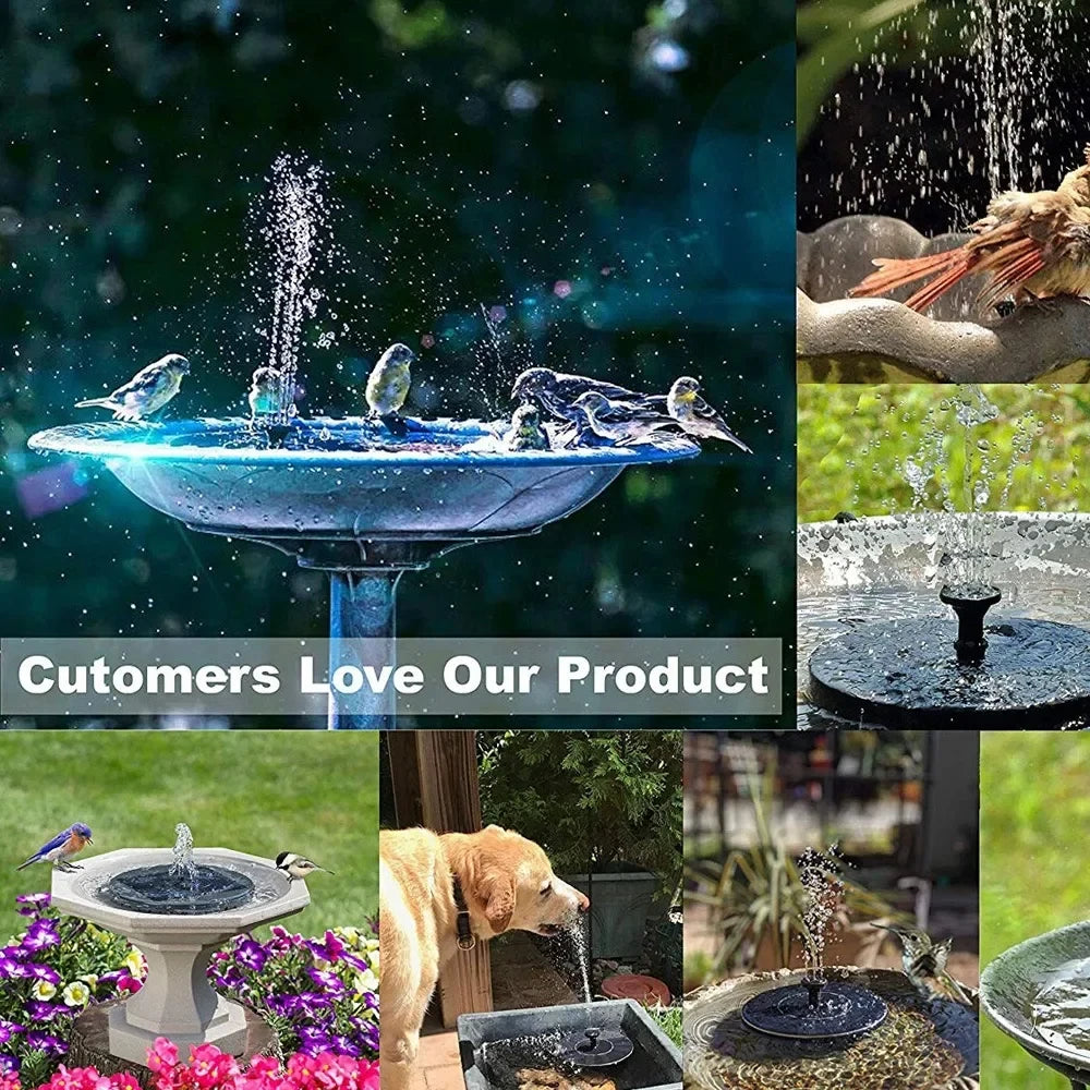 Waterfall Fountain Mini Solar Water Fountain Pool Pond Garden Decoration Outdoor Bird Bath Solar Powered Fountain Floating Water