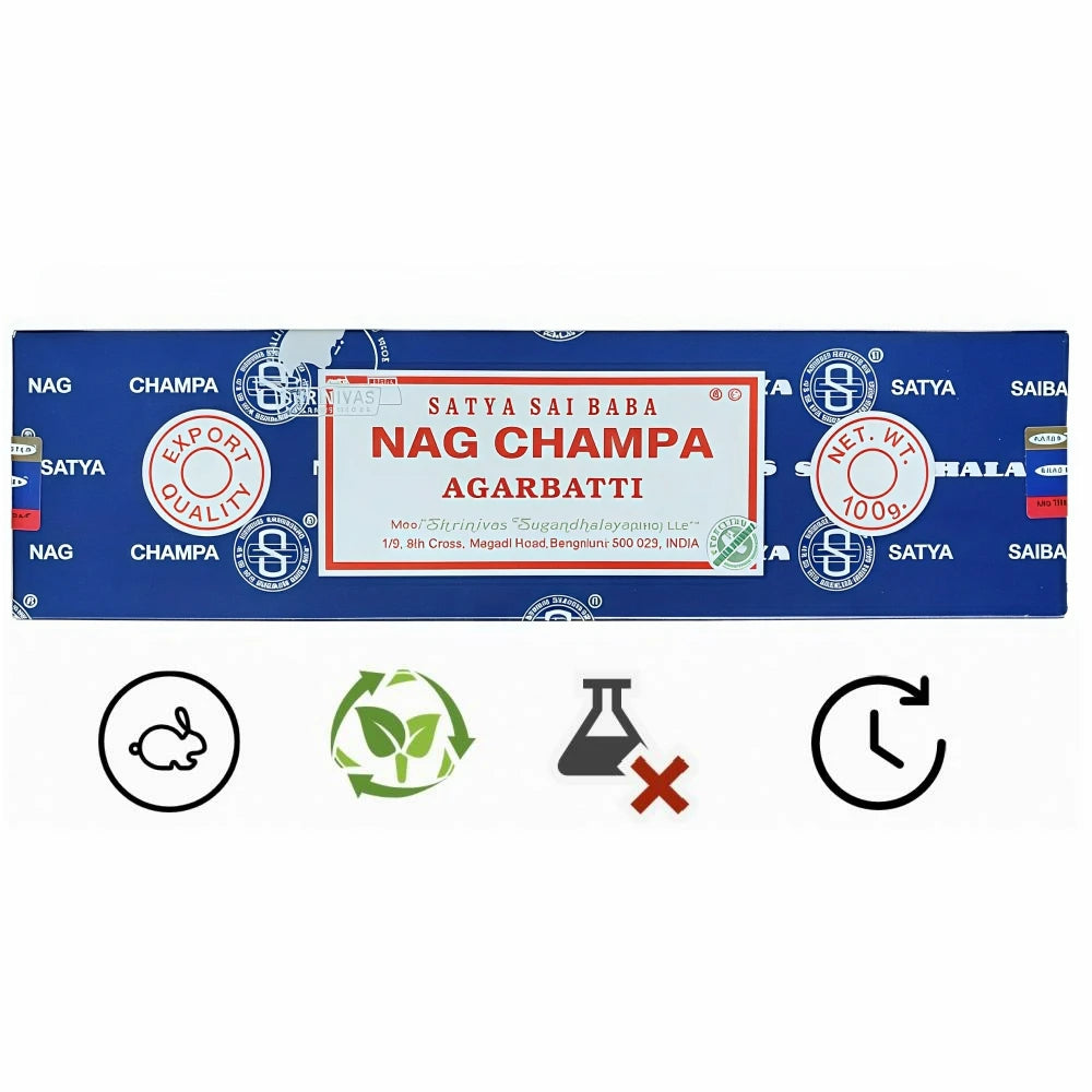 Satya Sai Baba Nag Champa Incense Sticks, 15-gram/40-gram/100-gram(Pack of 1)