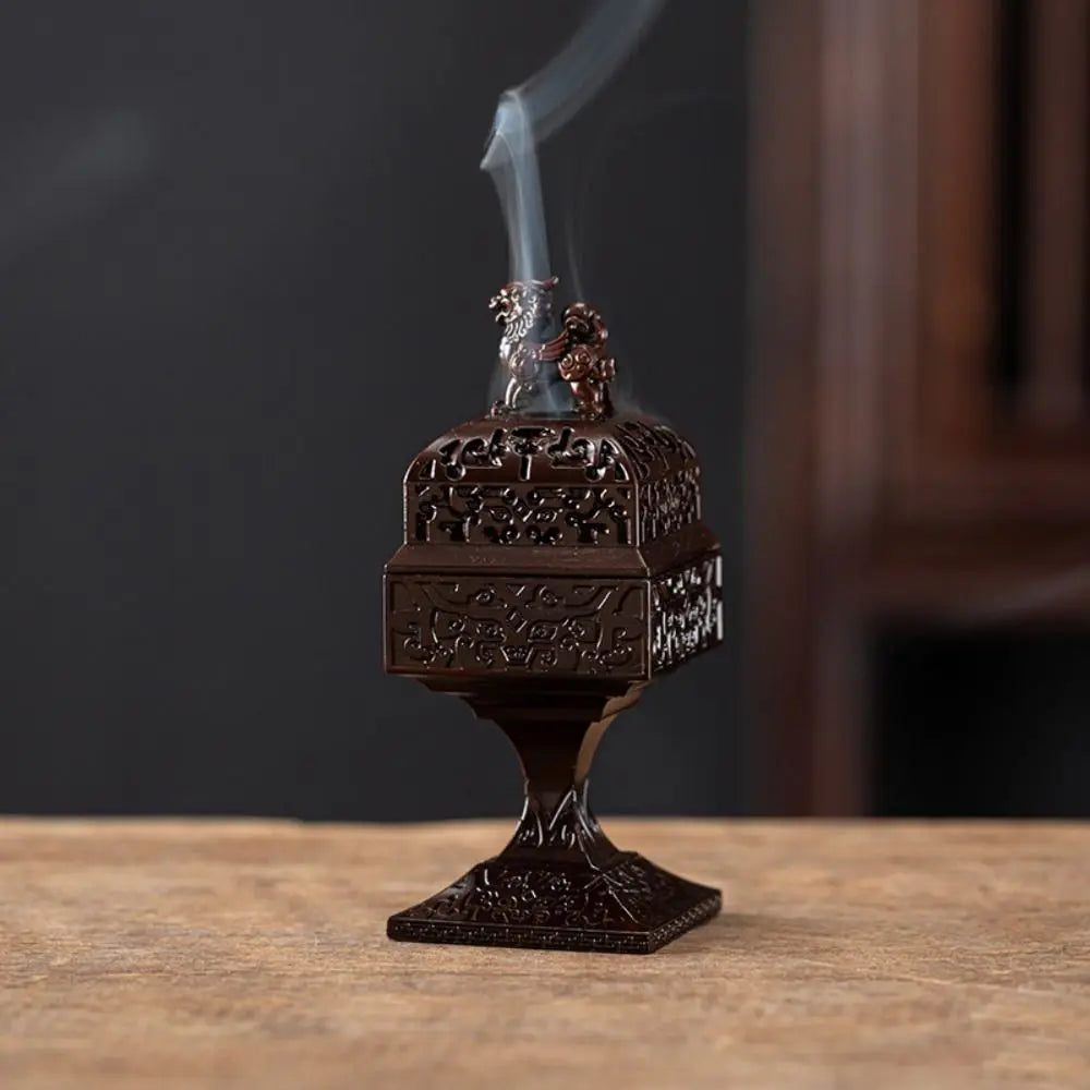 Durable Square Incense Stick Burner Pi Xiu Hollowed Out Aroma Burner Small Incense Censer Home Ornament