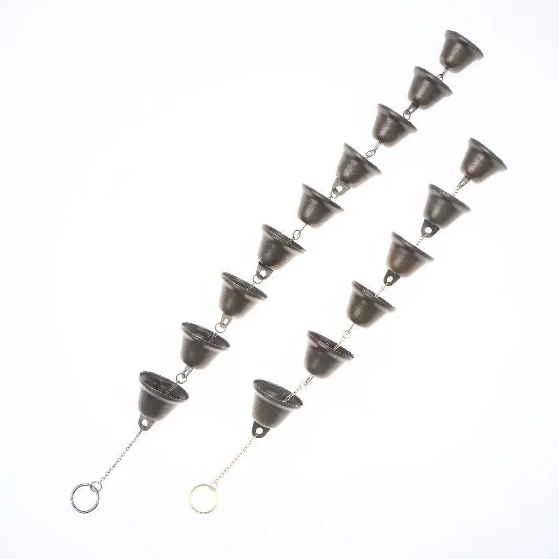 Handmade Metal Wind Chime Classic Rustic Iron Bell with Decor Chain Outdoor Hanging Decor for Courtyard Garden Wall