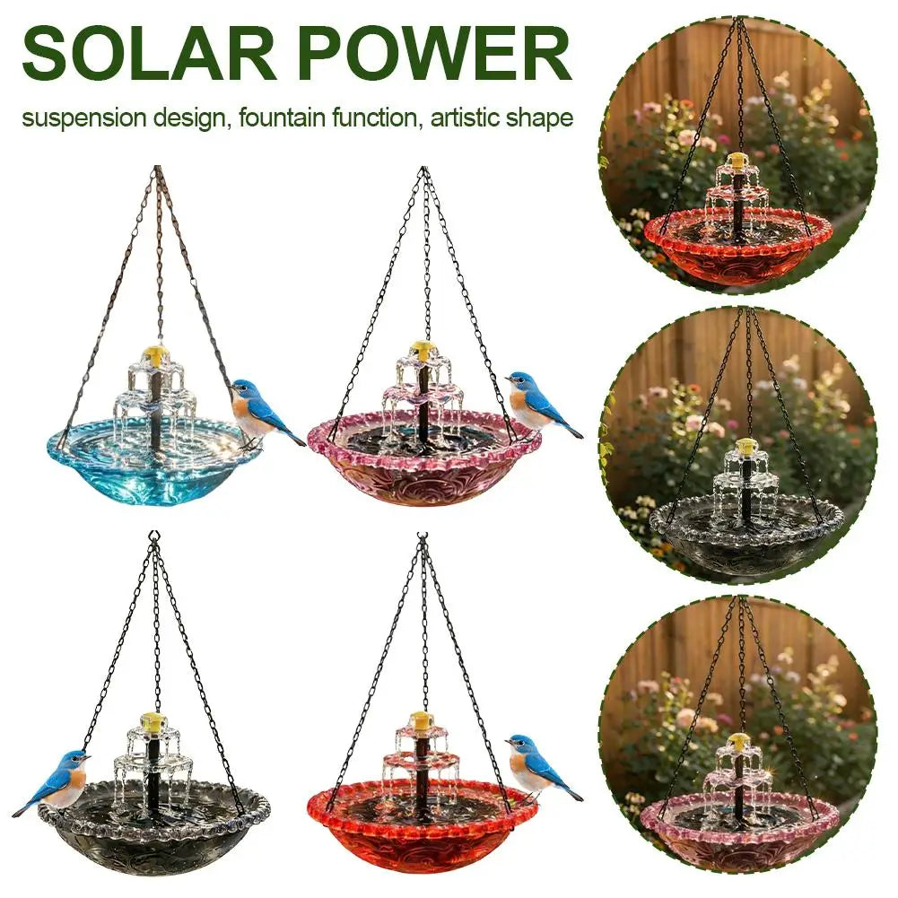Waterfall Hanging Bird Bath Fountain Garden Courtyard Terrace With Fountain Bird Bathroom With Hook Bird Drinking Tray Outside