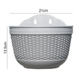 Imitation Rattan Weaving Creative Flower Planter Garden Pot Flowerpot Wall Hanging Plant Grow Basin Baskets Yard Balcony