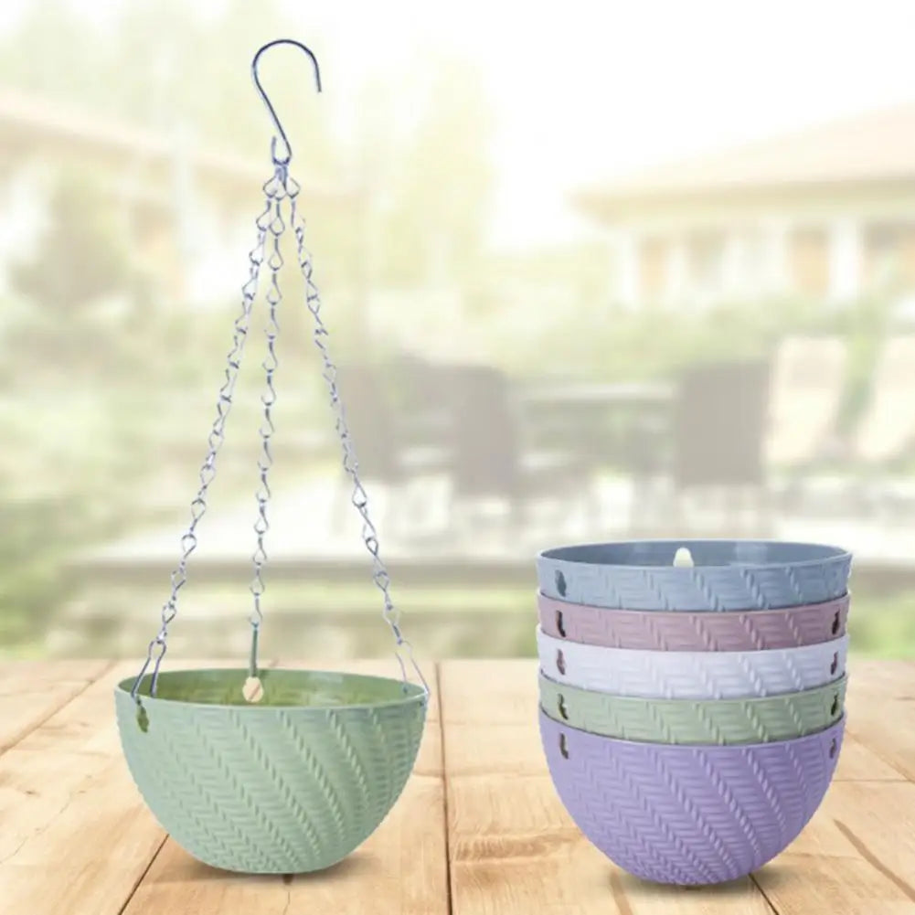 Hanging Planter for Indoor Plants Wide Mouth Flower Pot with Water Reservoir Plant Pot Plant Hangers for Balcony Garden Office