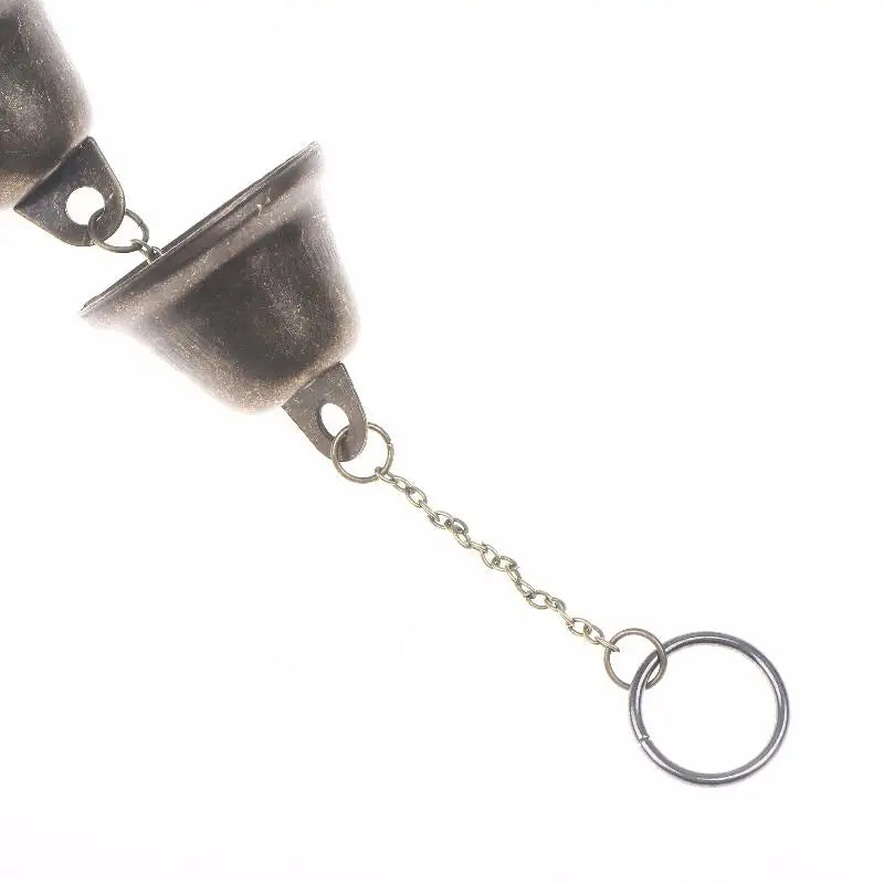 Handmade Metal Wind Chime Classic Rustic Iron Bell with Decor Chain Outdoor Hanging Decor for Courtyard Garden Wall