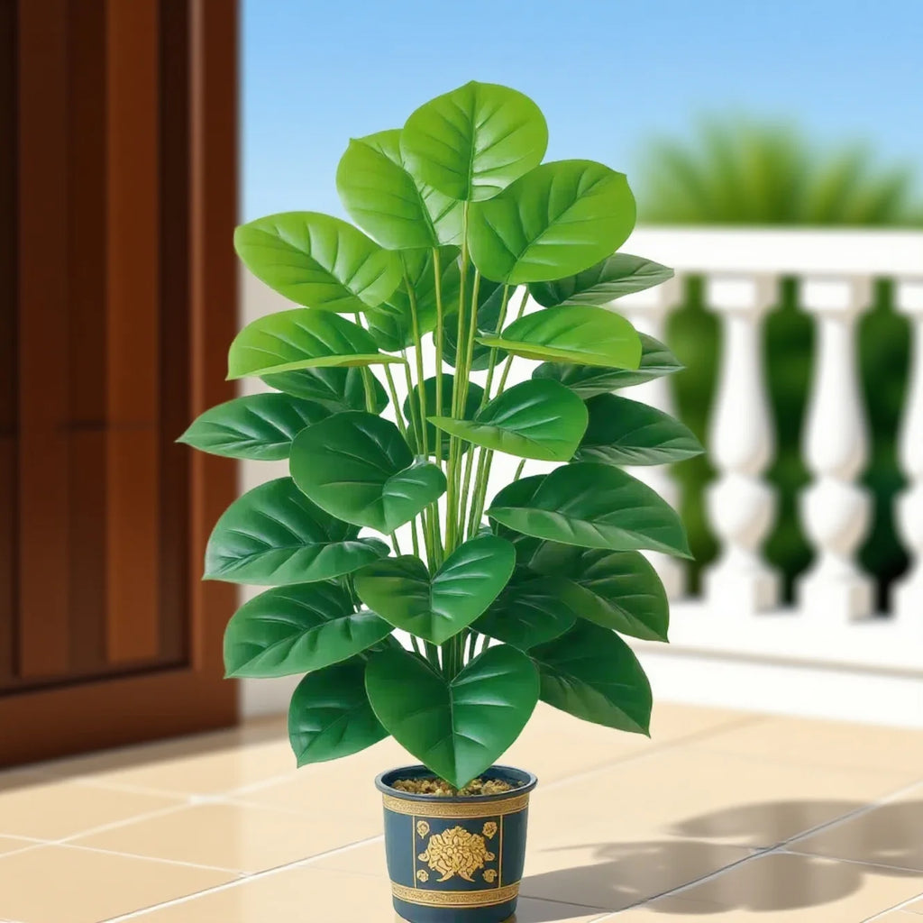 Large Artificial Pothos Plant with 24 Leaves, Tall Faux Greenery in Pot for Indoor Outdoor Decor, Perfect for Living Room, Offic