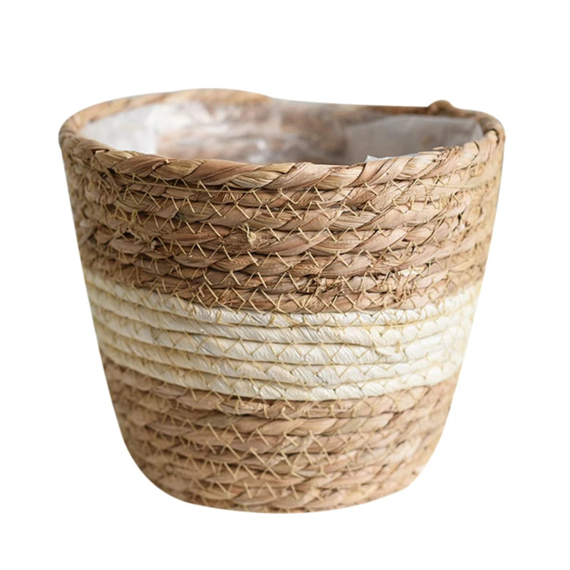 Seagrass Basket Planters Rattan Flower Basket Indoor Outdoor Plant Containers Home Decoration Flower Handmade Basket
