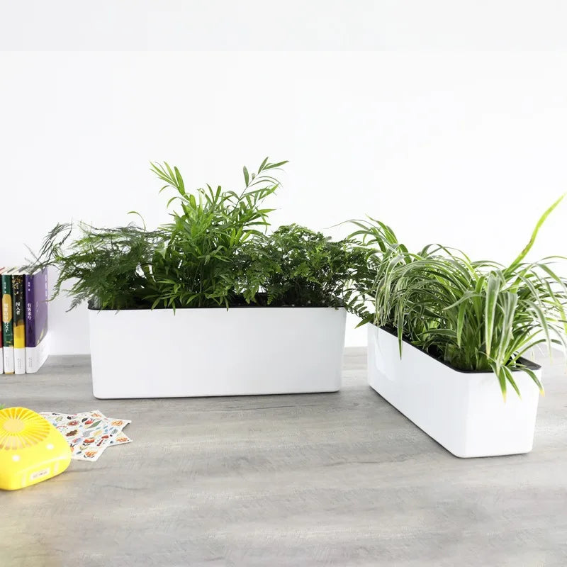 Rectangular Planter Garden Planter with Water Level Indicator Garden Plant Pot Indoor Plants Flowers Planter Decorative Planter