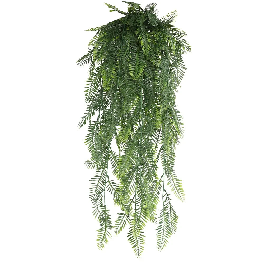 Persian fern Leaves Vines Home Room Decor Hanging Artificial Plant Plastic Leaf Grass Wedding Party Wall Balcony Decoration