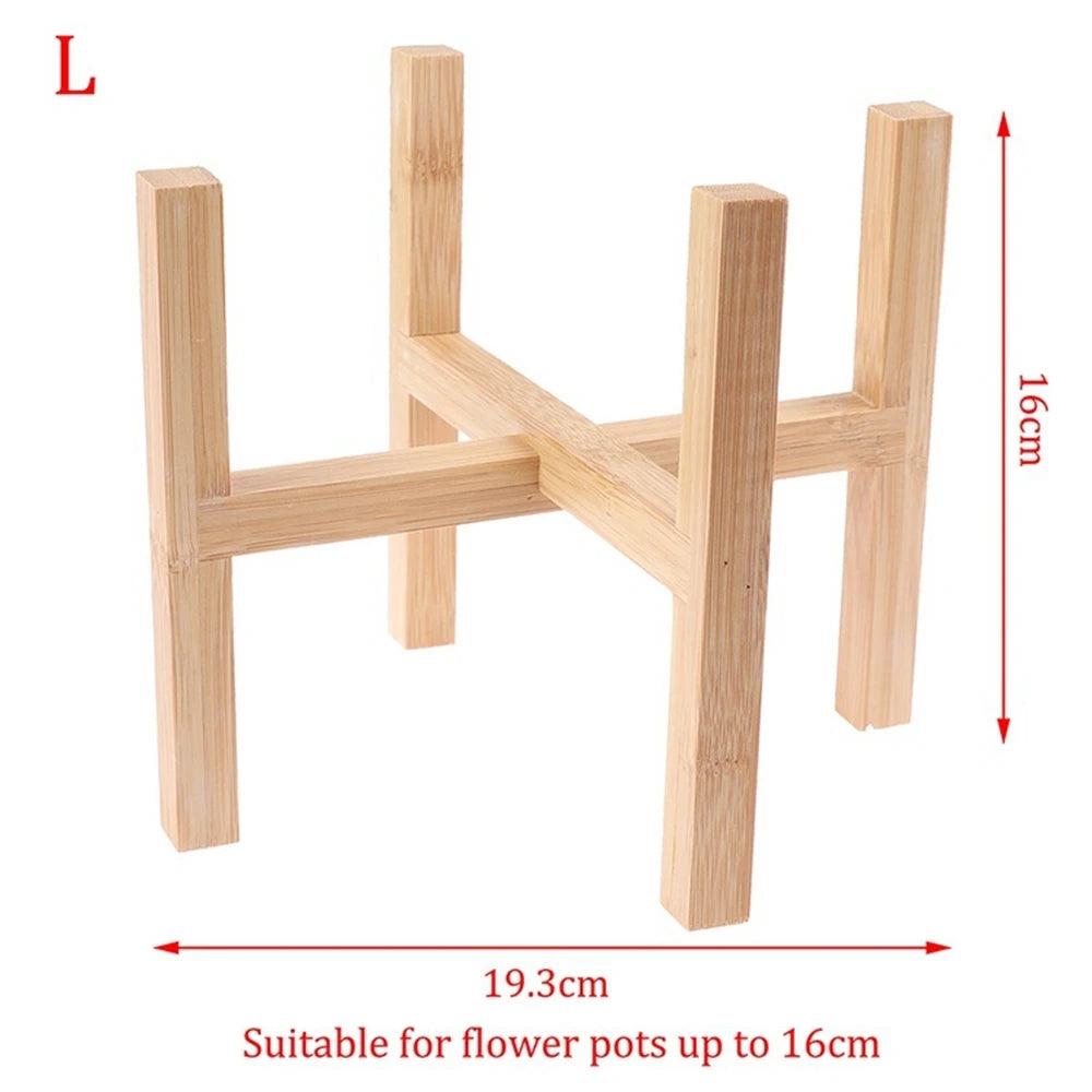 Indoor Durable Home Decor Planter Display Bonsai Holder Flower Pot Trays Wood Rack Plant Stand Shelf