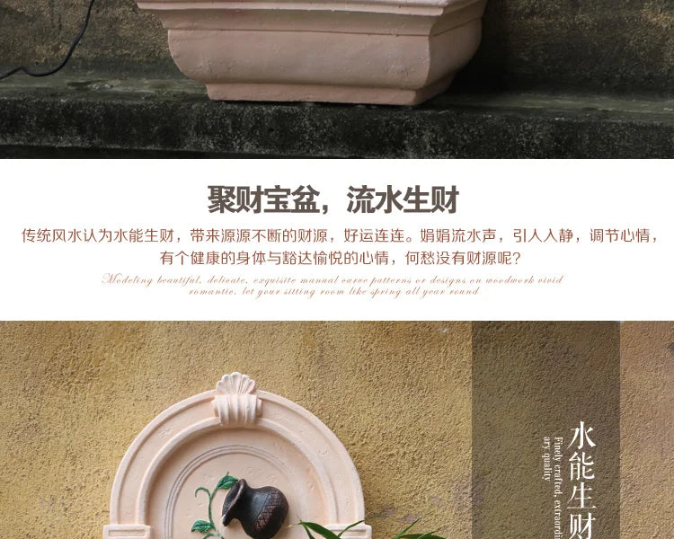 Balcony Landscape Decoration Wall Hanging Flowing Water Wall Hanging Fountain Courtyard Creative Pastoral
